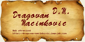 Dragovan Mačinković vizit kartica